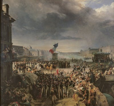 Die Garde Nationale de Paris zieht im September 1792 in den Krieg, um 1833-36 von Léon Cogniet